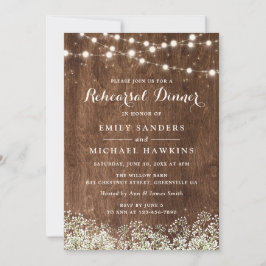 Rustic Wood Baby's Band String Ljus Rehearsal Inbjudningar