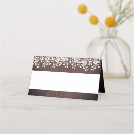 Rustic Wood Babys Blommigt Bröllop Placeringskort