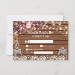 Rustic Wood Baby's utandning Ljus Snöre OSA Kort