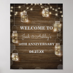 Rustic Wood Background Light Glass Burk-årsdag Poster