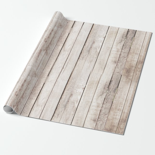 Rustic Wood Barn Boards Farmhouse Woodland Bröllop Presentpapper (Utrullad)