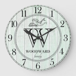 Rustic Wood Beach Sjö House Namn Sjöjungfru Stor Klocka