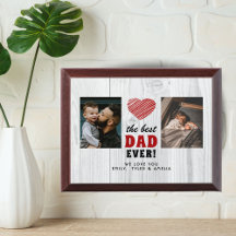 Rustic Wood Best Pappa någonsin Red Heart 2 Photo