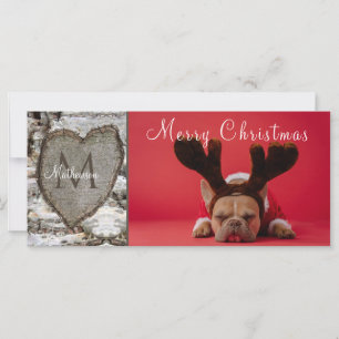 Rustic Wood Birch Bark Heart Family Photo Julafton