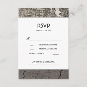 Rustic Wood Birch Barn Bröllop OSA Card Kort