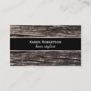Rustic Wood & Black med Silver Lining Visitkort