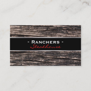 Rustic Wood & Black med Silver Lining Visitkort