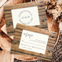 Rustic Wood Black White Ivory Elegant bröllop OSA