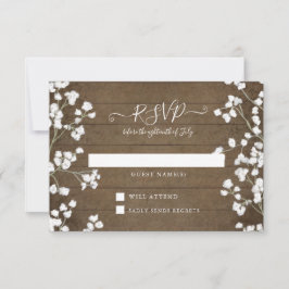 Rustic Wood Blommigt Babys Utandning Babykläder OS OSA Kort