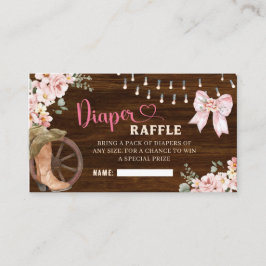 Rustic Wood Blommigt Diaper Raffle Card Tilläggskort