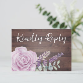 Rustic Wood Blommigt Eucalyptus Bröllop OSA Card
