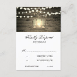 Rustic Wood Blommigt Lantern Ljus Bröllop OSA Kort