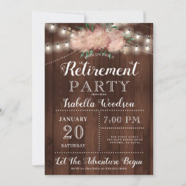 Rustic Wood Blommigt Pension Party Inbjudningar