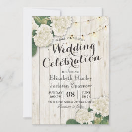 Rustic Wood Blommigt String Light Wedding bjudande Inbjudningar