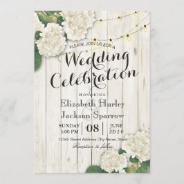 Rustic Wood Blommigt String Light Wedding bjudande Inbjudningar