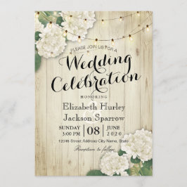 Rustic Wood Blommigt String Light Wedding bjudande Inbjudningar