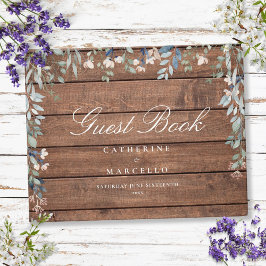 Rustic Wood Blommigt Wildblommor Bröllop Gästböcker