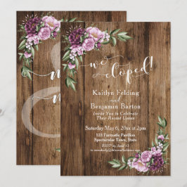 Rustic Wood & Blommor Vi Giftermål Genom Ersättnin Inbjudningar