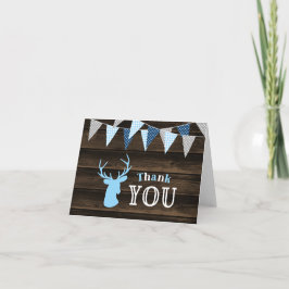 Rustic Wood Blue Hjort Tack Kort