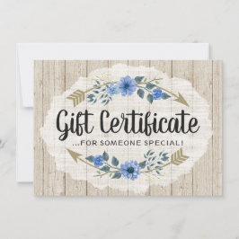 Rustic Wood & Bohemian Arrow Gift-kort