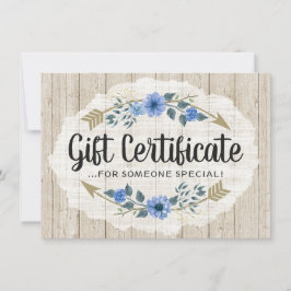 Rustic Wood & Bohemian Arrow Gift-kort