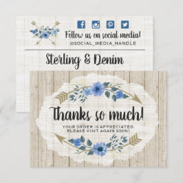 Rustic Wood & Bohemian Watercolor - tackkort Inbjudningar