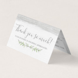 Rustic Wood & Botanical Löv Grenar Tack Kort