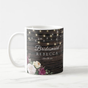Rustic wood Bröllop Bridesmaid Kaffemugg