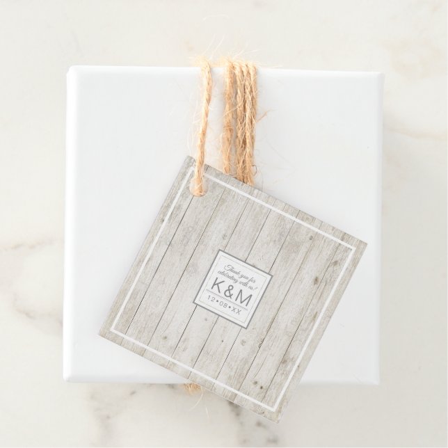 Rustic Wood Bröllop ID515 Gåvor Etiketter (På plats)