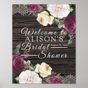 Rustic wood Bröllop Möhippa Sign Poster