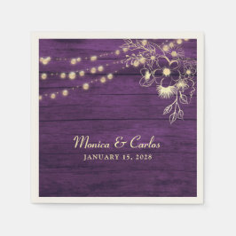 Rustic Wood Bröllop Napkins Pappersservett