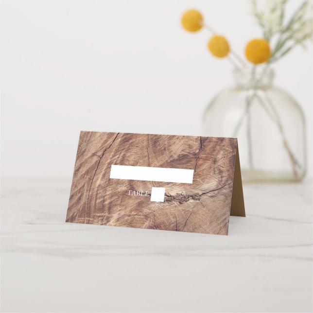 Rustic Wood Bröllop Place Card Placeringskort (Framsida)