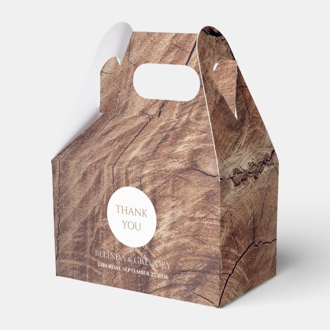 Rustic Wood Bröllop Presentaskar (Framsidan Sidan)