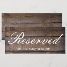 Rustic Wood Bröllop Reserved-kort