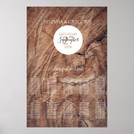 Rustic Wood Bröllop-sätesdiagram Poster