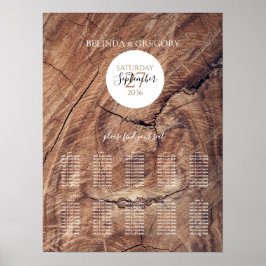 Rustic Wood Bröllop-sätesdiagram Poster