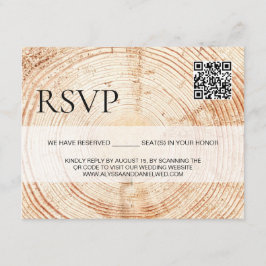 Rustic wood Bröllop webbplats QR code osa Tilläggskort