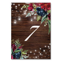 Rustic Wood Burgundy Blommigt Ljus Wood 7