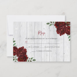 Rustic Wood Burgundy Ro Romantic Bröllop OSA