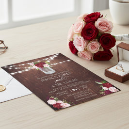 Rustic Wood Burgundy  Rosa ros Mason Burk Flygblad