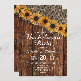 Rustic Wood & Burlap Bachelorette-partiets inbjuda Inbjudningar