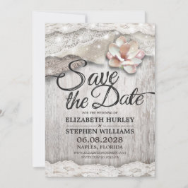 Rustic Wood Burlap Snöre Barn Bröllop spara datum Spara Datumet