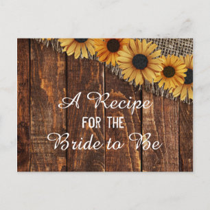 Rustic Wood & Burlap Solrosolroskort Vykort