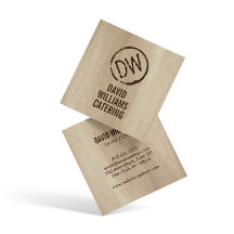 Rustic Wood-Burned Stamped Monogram för Catering