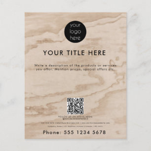 Rustic Wood Business Logotyp QR-kod - säljfrämjand Flygblad