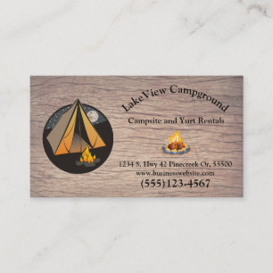 Rustic Wood Cabin Campground Vacation Rental Visitkort