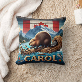 Rustic Wood, Canadian Beaver, Ocean Kudde