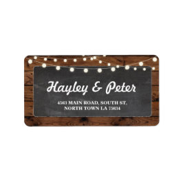 Rustic Wood Chalk Adress Light Labels Stickers Adressetikett