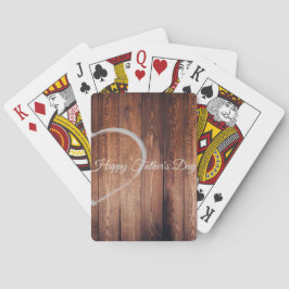 Rustic Wood & Chalk Valentine Heart för uppspelnin Casinokort