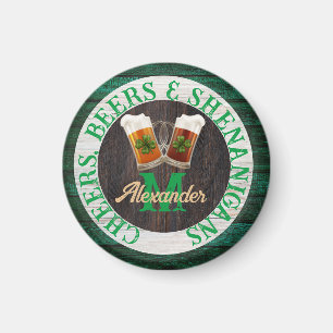 Rustic Wood Cheers Öl Shenanigans Magnet